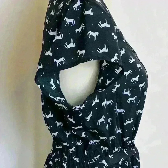 Xhilaration Pony Print Mini Black Tie Waist Dress - Picture 8 of 9